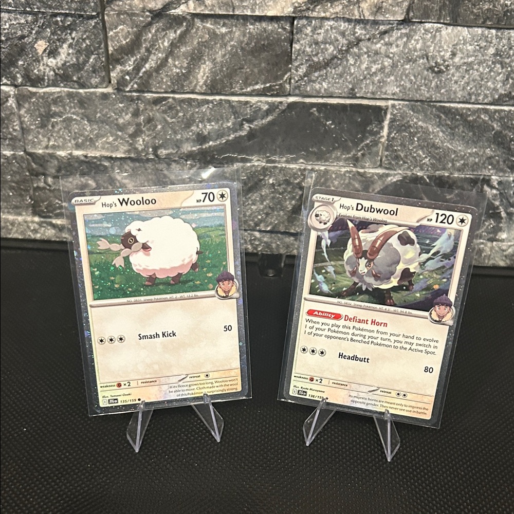 Pokemon Wooloo and Dubwool Promo‎ Cosmos Holo cards from Journey Together Set